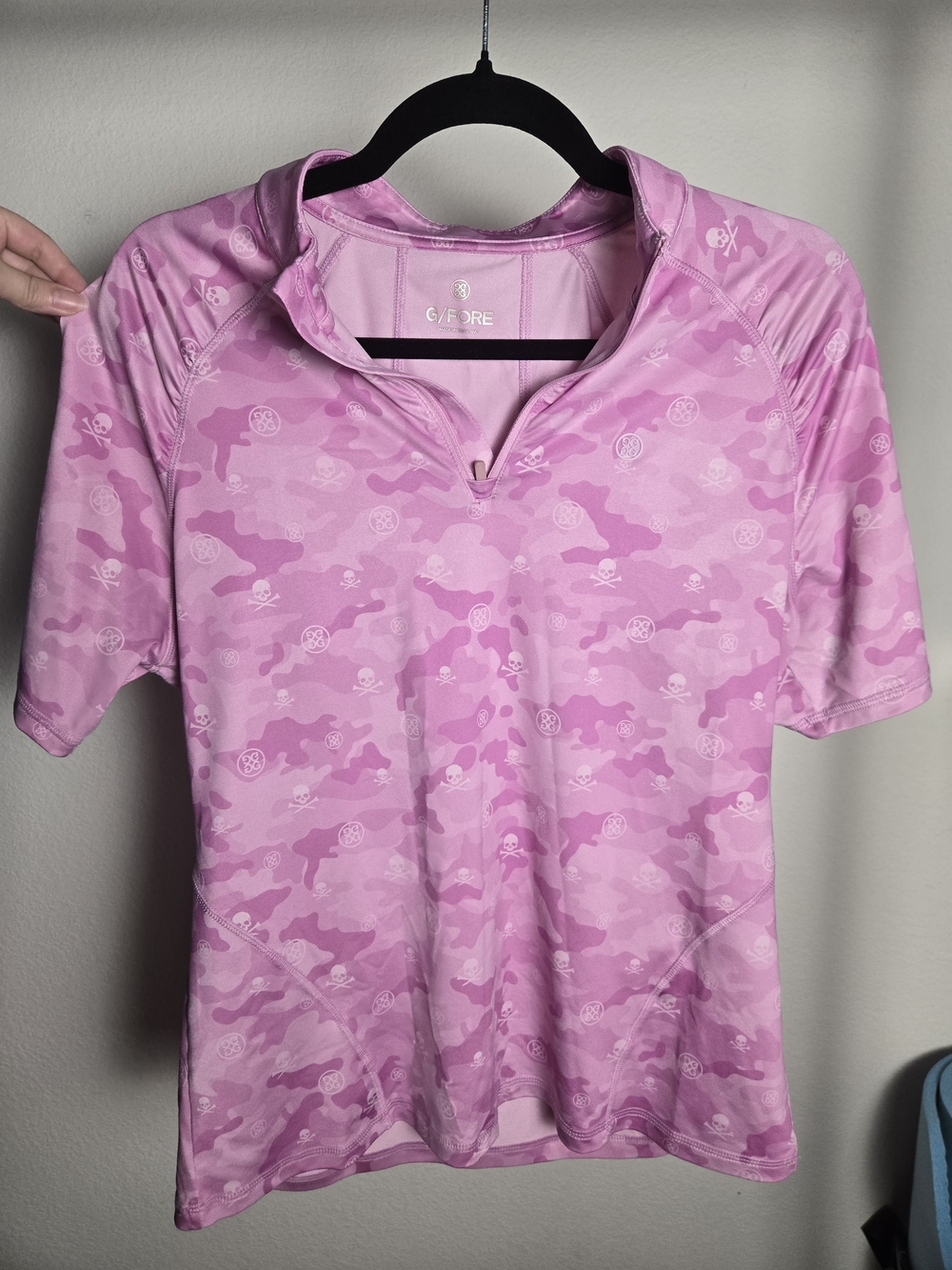 G/FORE Pink Camo Short Sleeve Golf Shirt
